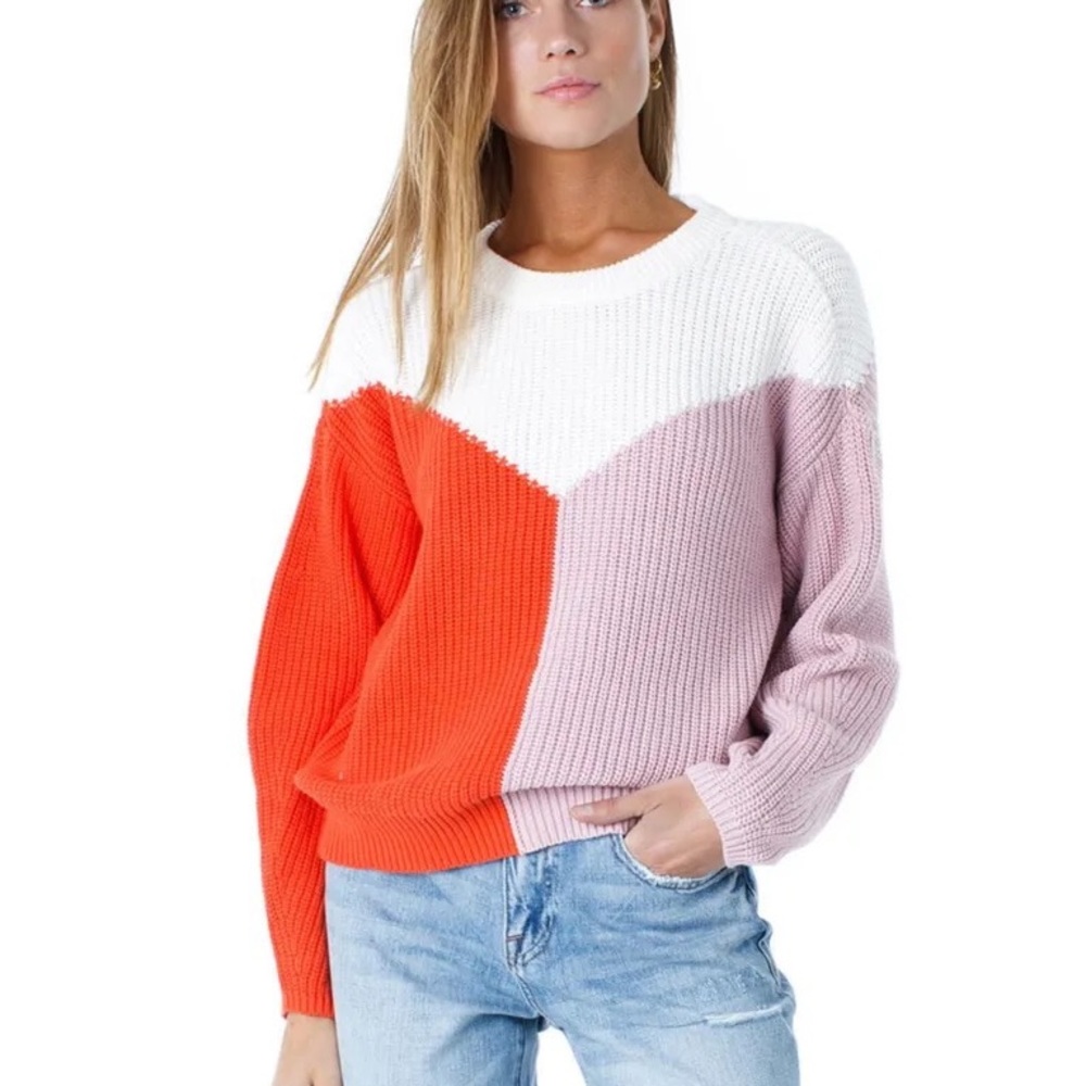 1.STATE Color Block Sweater